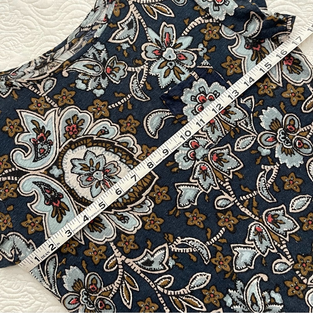 Ann Taylor LOFT Floral Paisley Cap Sleeve LINEN Top Size small - Picture 7 of 12